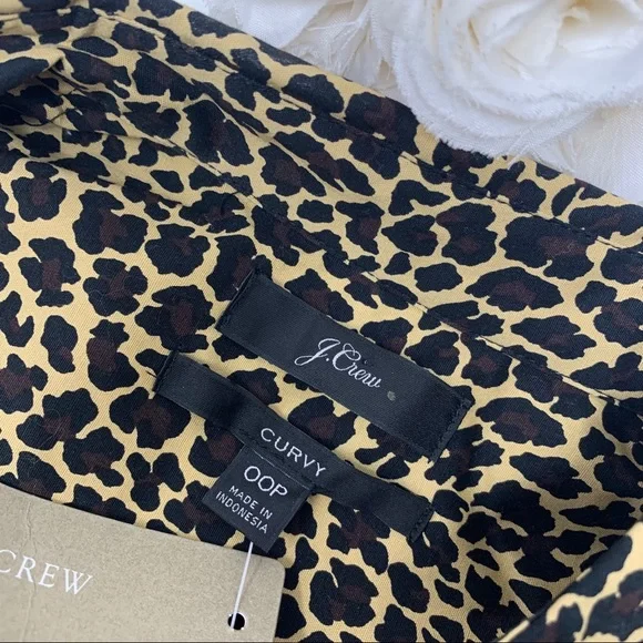 NEW J Crew Curvy Leopard Print Button Down - Picture 8 of 9